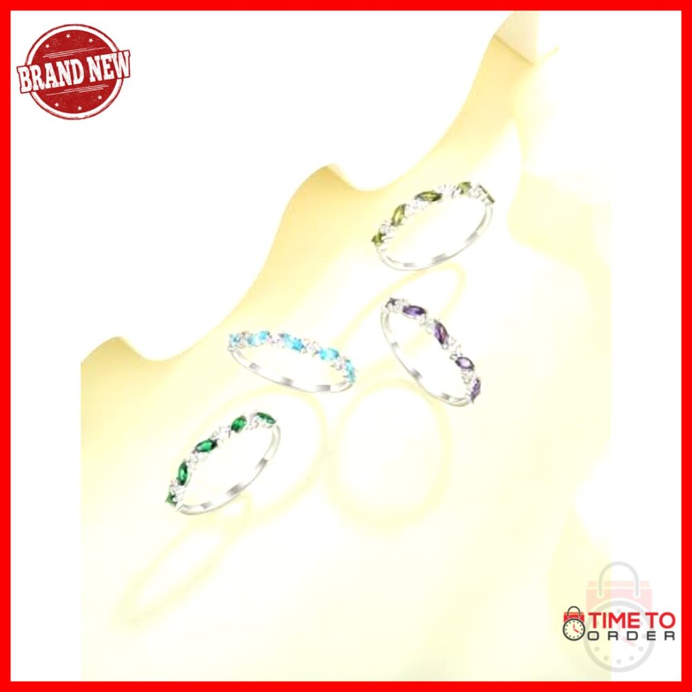 Sterling Silver Stackable Eternity Ring Halo Crea… - image 5